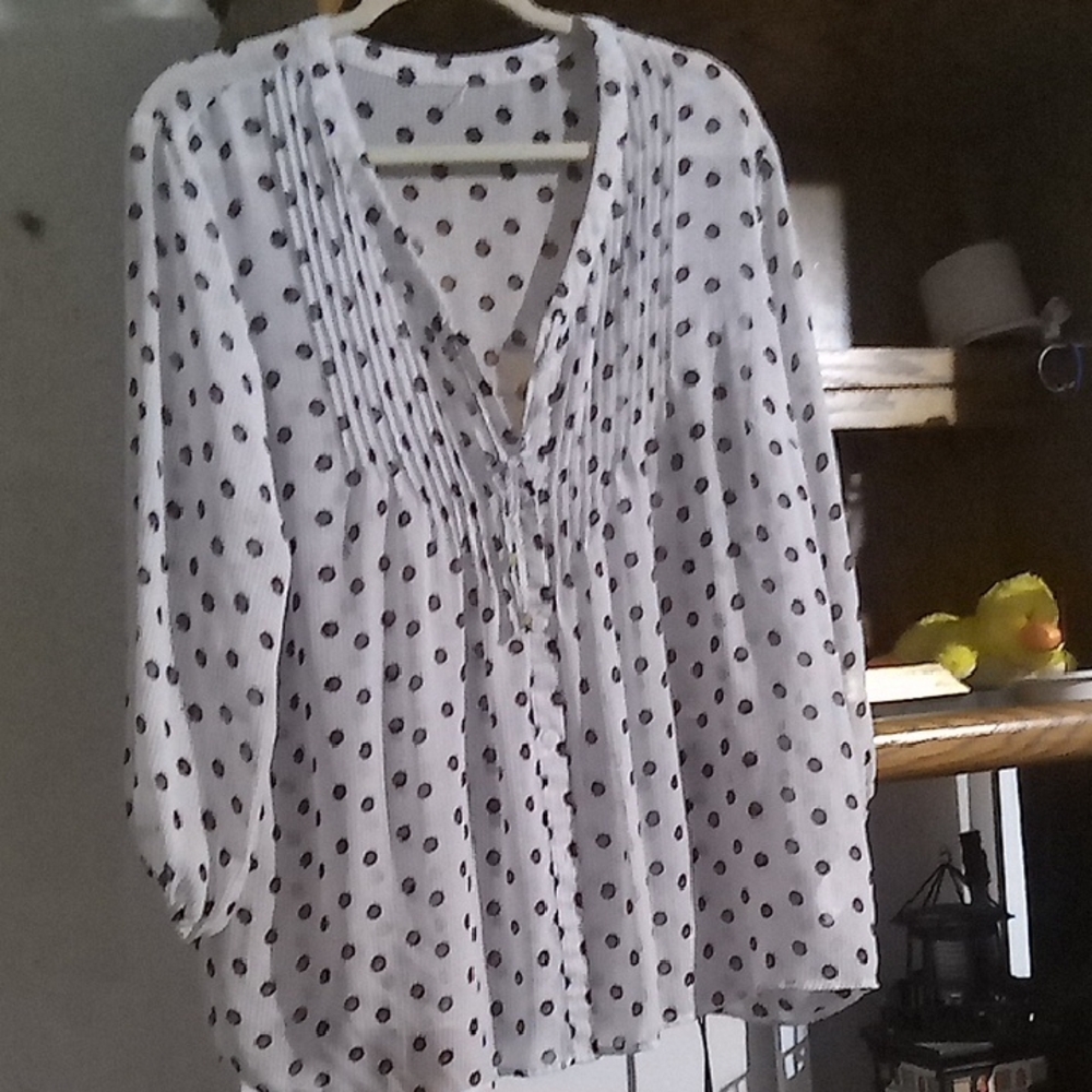 Sweet Storm Black and White Polka Dot Blouse